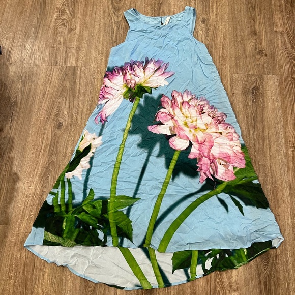 Anthropologie Photorealistic Silk Sleeveless Dress - Picture 2 of 9